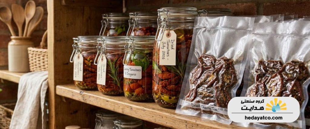 چگونه از گوجه خشک شده نگهداری کنیم؟